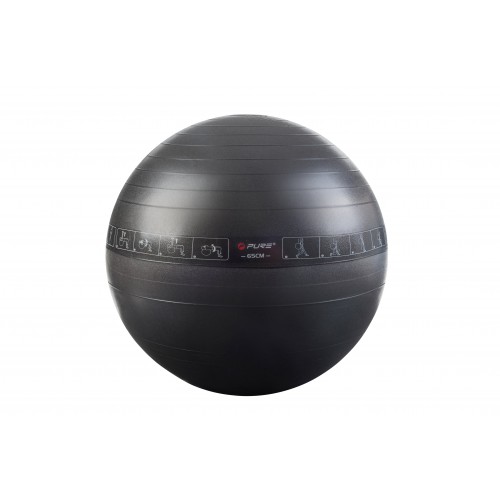 Pure2Improve P2I200070 Exercise Ball, 65 cm, Black, PVC