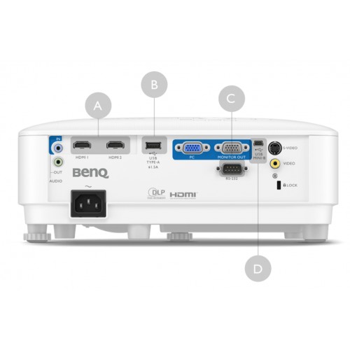 Benq Business Projector For Presentation MX560 XGA (1024x768), 4000 ANSI lumens, White, Pure Clarity with Crystal Glass Lenses, 
