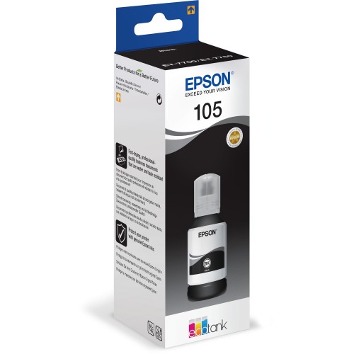 Epson Ecotank 105 rašalo buteliukas, juodas Spausdintuvų reikmenys Epson