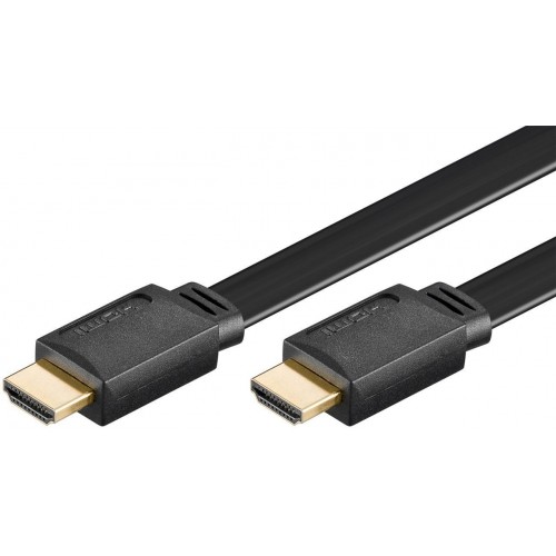 Goobay High Speed HDMI plokščias kabelis su eternetu, paauksuotas 31925 1 m Vaizdo laidai Goobay