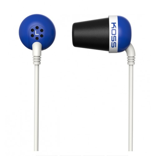 Koss Plug In-ear, 3,5 mm, mėlyna, triukšmo slopinimas, Ausinės ir ausinukai Koss