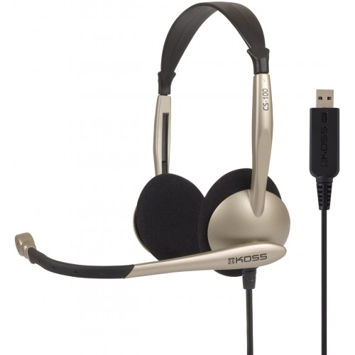 Koss ausinės CS100USB galvos apdangalas / , USB, mikrofonas, auksinis, triukšmo