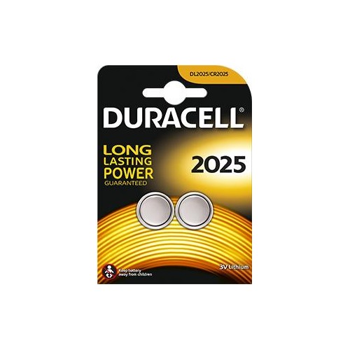 Duracell mygtukų elementai DL2025 ličio, 2 vnt. Baterijos Duracell