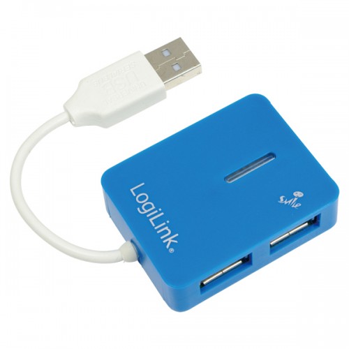 Logilink USB 2.0 šakotuvas 4 prievadų, šypsena, mėlyna Įvairūs šakotuvai Logilink