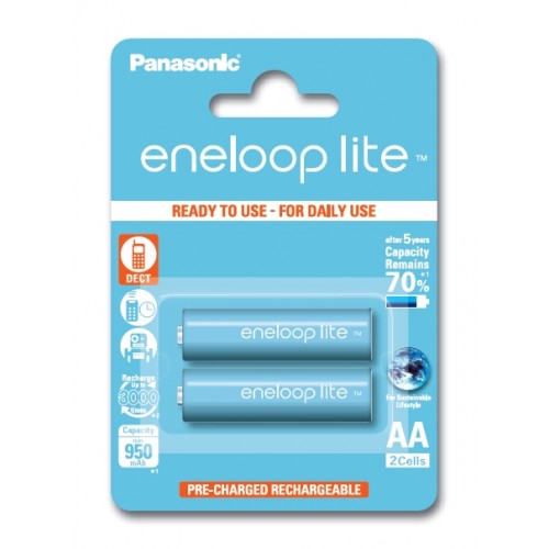 Panasonic eneloop AA/HR6, 950 mAh, Ni-MH įkraunamos baterijos, 2 vnt., Paruošta naudoti