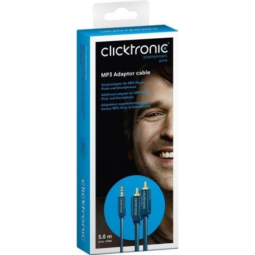 Clicktronic MP3 Adapter cable 70468 3.5 mm male (3-pin, stereo), 2 RCA male (audio left/right), 3 m