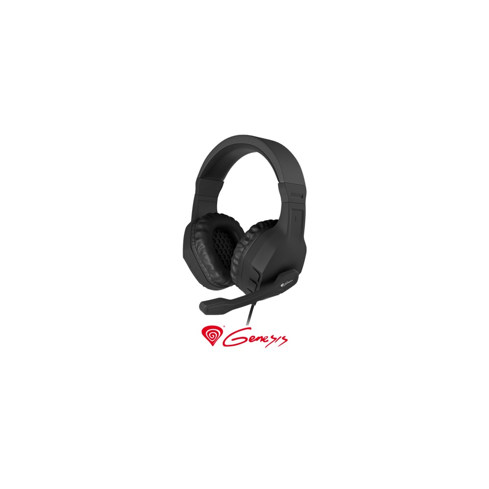 Genesis žaidimų ausinės „Argon 200“, 2 x 3 kontaktų 3,5 mm stereo mini lizdas, NSG-0902, juoda