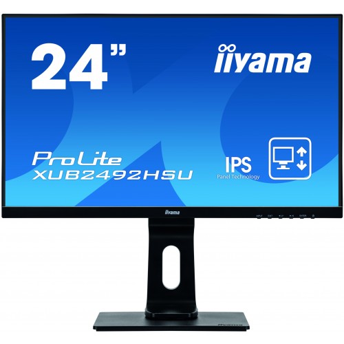 Iiyama Ultra slim line monitor PROLITE XUB2492HSU-B1 23.8 ", IPS, 1920 x 1080 pixels, 16:9, 4 ms, 250 cd/m , Black, matte, Headp