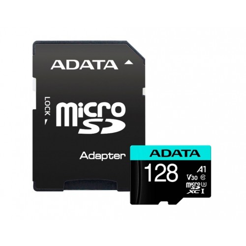 ADATA Premier Pro UHS-I U3 128 GB, micro SDXC, Flash atmintis 10 klasė, su adapteriu Atminties