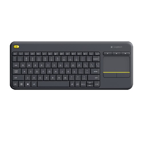 Logitech K400 Plus Keyboard with Trackpad, Wireless, NL, 380 g, USB port, Black