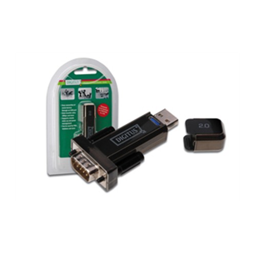 Digitus USB - Serial Adapter, USB 2.0 : D-Sub 9 Male, USB 2.0