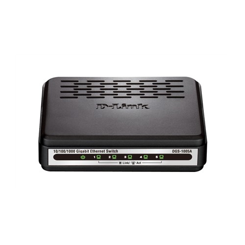 D-LINK DGS-1005A, Layer 2 unmanaged Gigabit Switch with Green Ethernet power save technology, Power save up to 80% due to GreenE