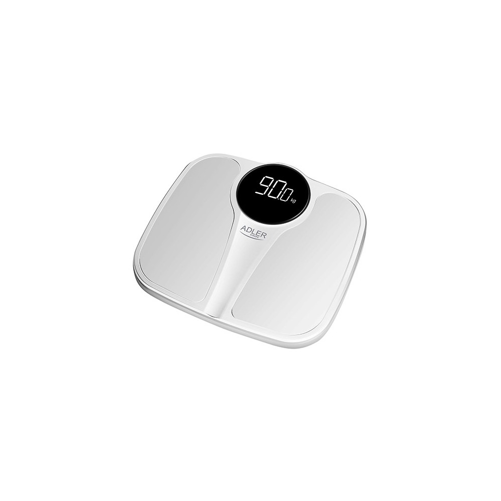 Adler Bathroom Scale AD 8172w Maximum weight (capacity) 180 kg, Accuracy 100 g, Body Mass Index (BMI) measuring, White