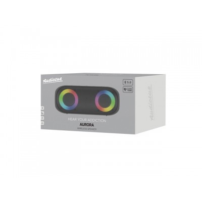 aud Speakers Audictus Aurora 14 W, Waterproof, Bluetooth, RGB, Portable, Black, 90 dB