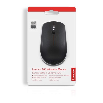 Lenovo 400 belaidė pelė, 2,4 GHz belaidė per nano USB, juoda Kompiuterinės pelės Lenovo