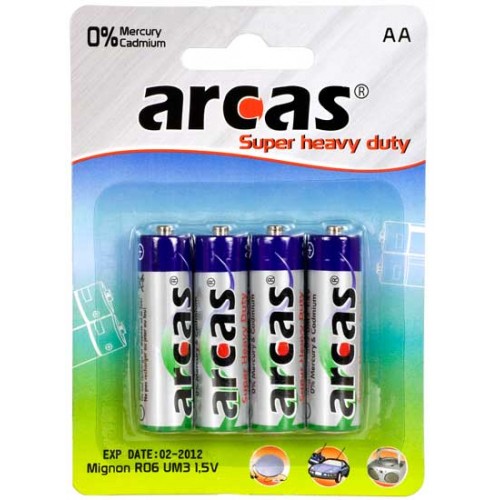 Arcas AA/R6, Super Heavy Duty, 4 vnt. Baterijos Arcas