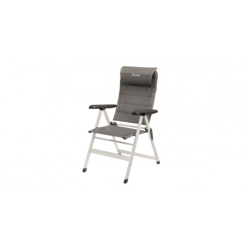 Outwell Foldable chair Milton 125 kg, Adjustable headrest and 7 position options, Grey