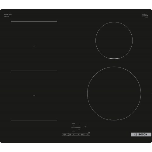 Bosch Hob PWP611BB5E Induction, Number of burners/cooking zones 4, Touch, Timer, Black