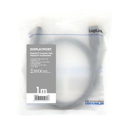 Logilink DisplayPort“ kabelis CV0119 DP į DP, 1 m Vaizdo laidai Logilink