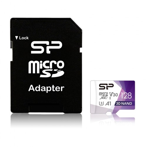Silicon Power Superior Pro“ 128 GB, „micro SDXC“, „Flash“ atminties klasė 10, su adapteriu